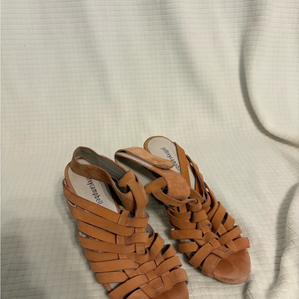Jeffrey Campbell Tan Strappy Heels